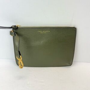 Tory Burch Green Leather Wristlet